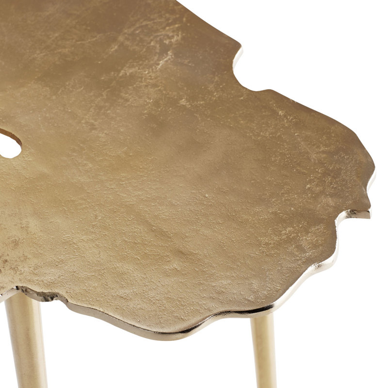 Atlas Single Coffee Table, Aged Gold, 18" H x 42" L x 16" W