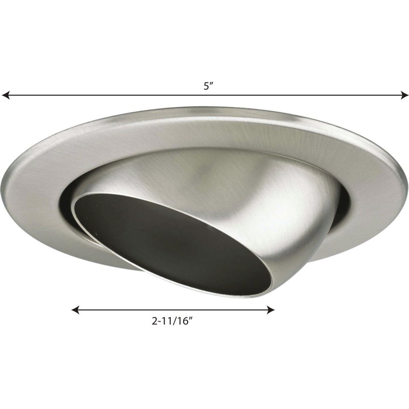 Garniture encastrée globe oculaire 4 po, Nickel brossé