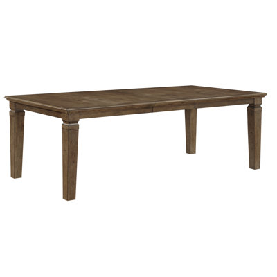 Contemporary Dining Table With Brown Finish, Seats 6, Rectangular, Extension For Family Meals In Room Setup Table, Kitchen