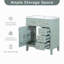 Ensemble de meuble-lavabo avec lavabo 30 po, armoire de salle de bain verte avec tiroirs, structure solide et panneau de fibres à densité moyenne-48718831