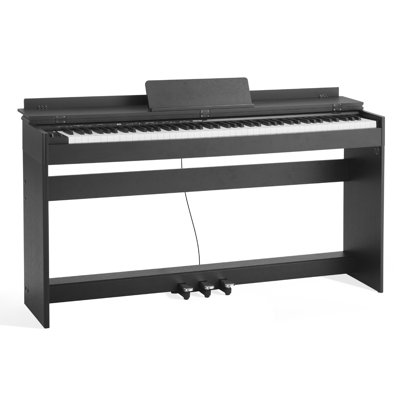 Piano numérique lesté, 88 touches entièrement lestées, clavier de piano électrique avec support de meuble, adaptateur d'alimentation, triple pédale, 680 tons, connexion sans fil de soutien, avec casque, pour débutants