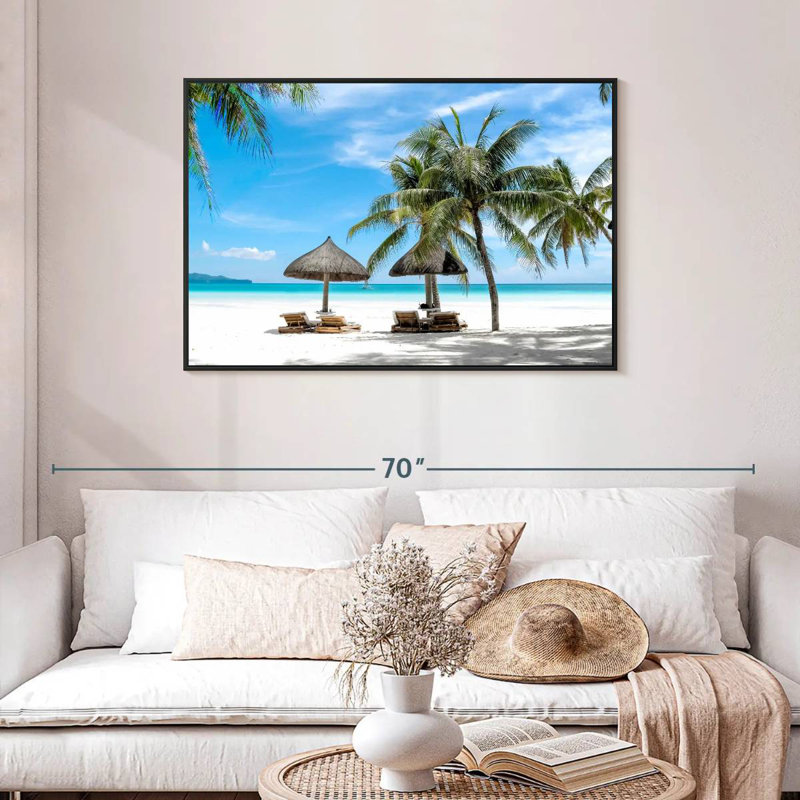 Bord de mer Boracay, Cadre flottant noir, 43 po x 29 po