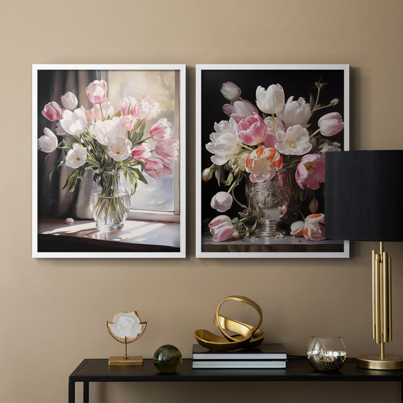 Série FLORAL DCCDVII-Impression encadrée de qualité supérieure - prête à être accrochée - aucun clou requis - aucun clou requis