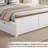  Full Size Solid Wood Platform Bed with 4 Storage Drawers, for Kids, Teens, White/Brown-2082655241-2082655240