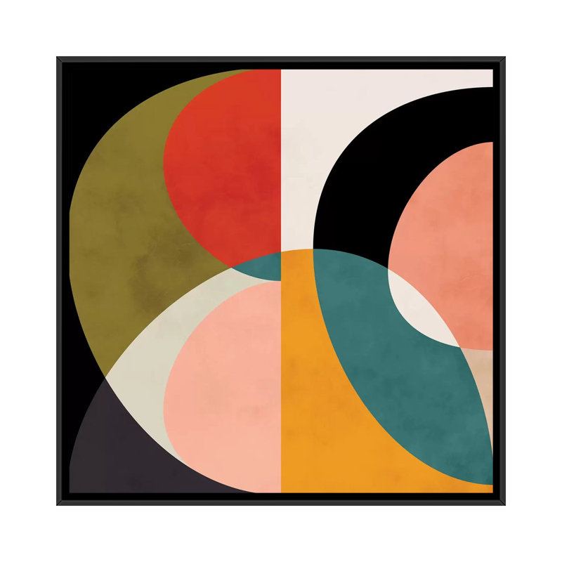 «Geometric Shapes III» par Ana Rut Bré - impression d'art graphique, H 18 po x l 18 po x 1,5 po, Toile avec cadre noir