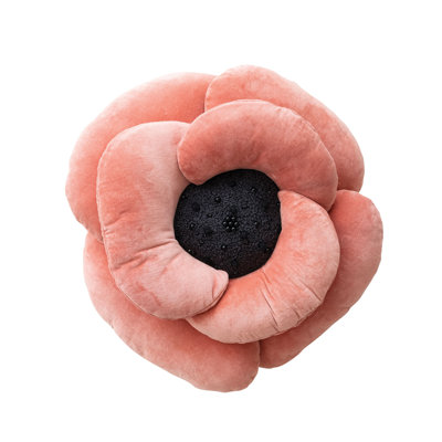 Cotton Velvet Flower-Shaped Pillow With Beads