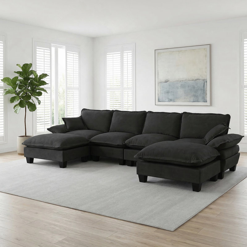 Sailboat-Inspired Modular Cloud Sofa With Movable Ottomans