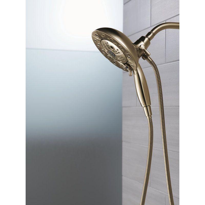 2.5 GPM Rain Dual Shower Head with H2Okinetic Technology, Champagne Bronze