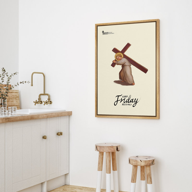 «Good vendredi Blessings», illustrations rétro, œuvre d'art, Naturel, H 36 po x l 24 po