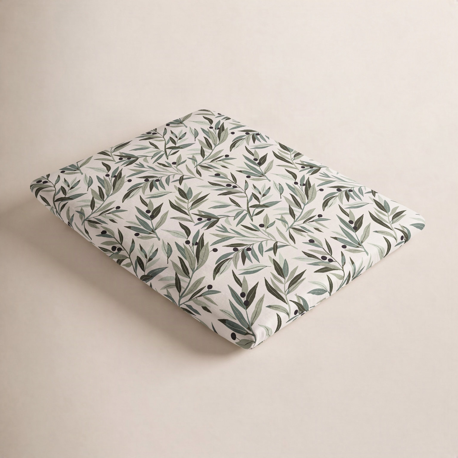 Olive Branches Organic Muslin Midi Crib Sheet