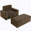 Oversized Chaise Lounge Indoor,Faux Rabbit Fur Sofa Bed with Storage Ottoman and Armrests-1974746837