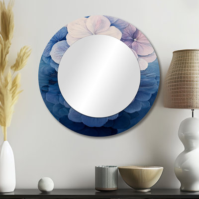 Hydrangea Ripple Effect - miroir décoratif traditionnel, impression sur métal