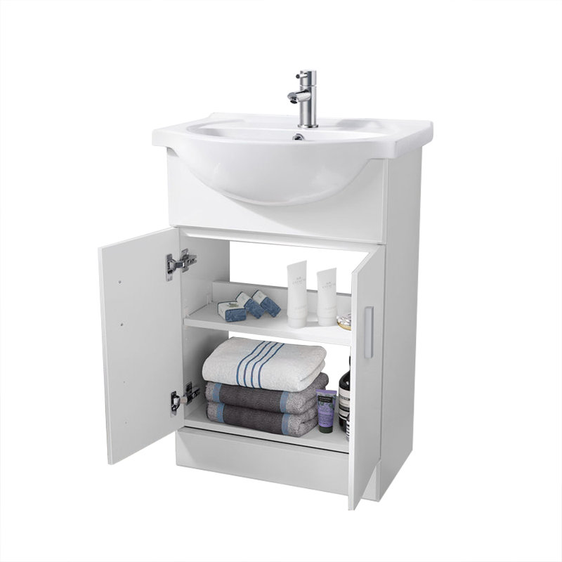 Avard 560 mm Freestanding Single Vanity with Integrated Ceramic Basin