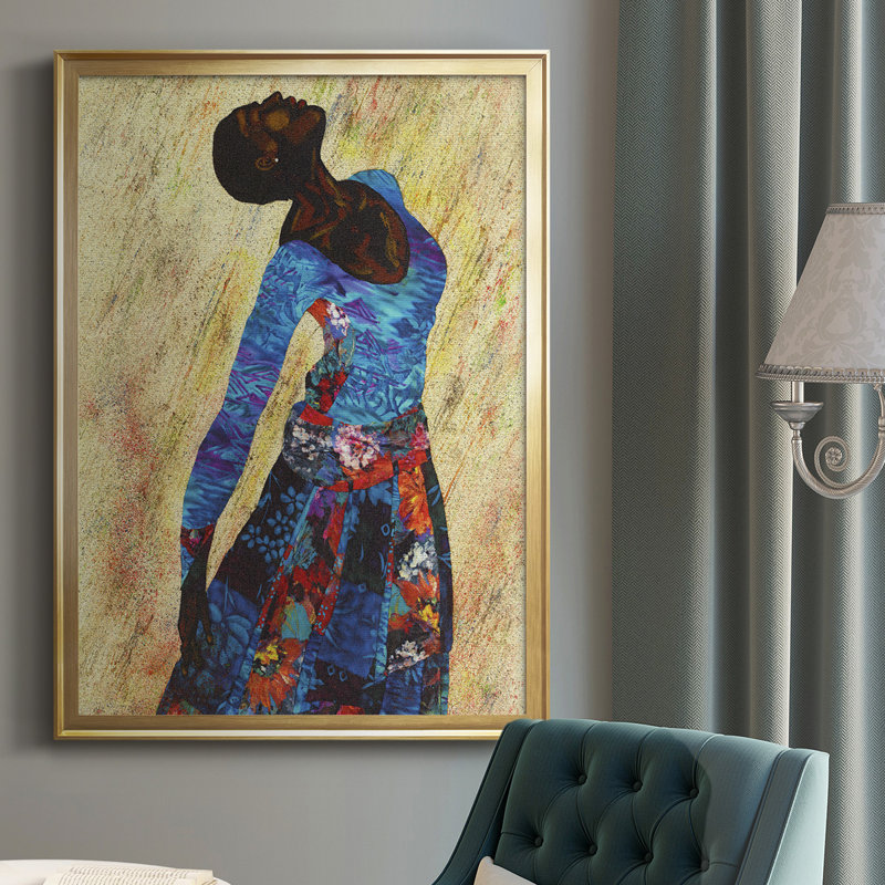 " Woman Strong IV " Painting Print, 42.5" H x 30.5" W, Gold
