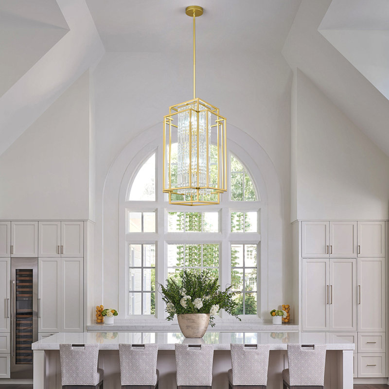 Luminaire suspendu en cristal de style lustre moderne et minimaliste pour îlot de cuisine, salon et salle à manger (paquet de 1)