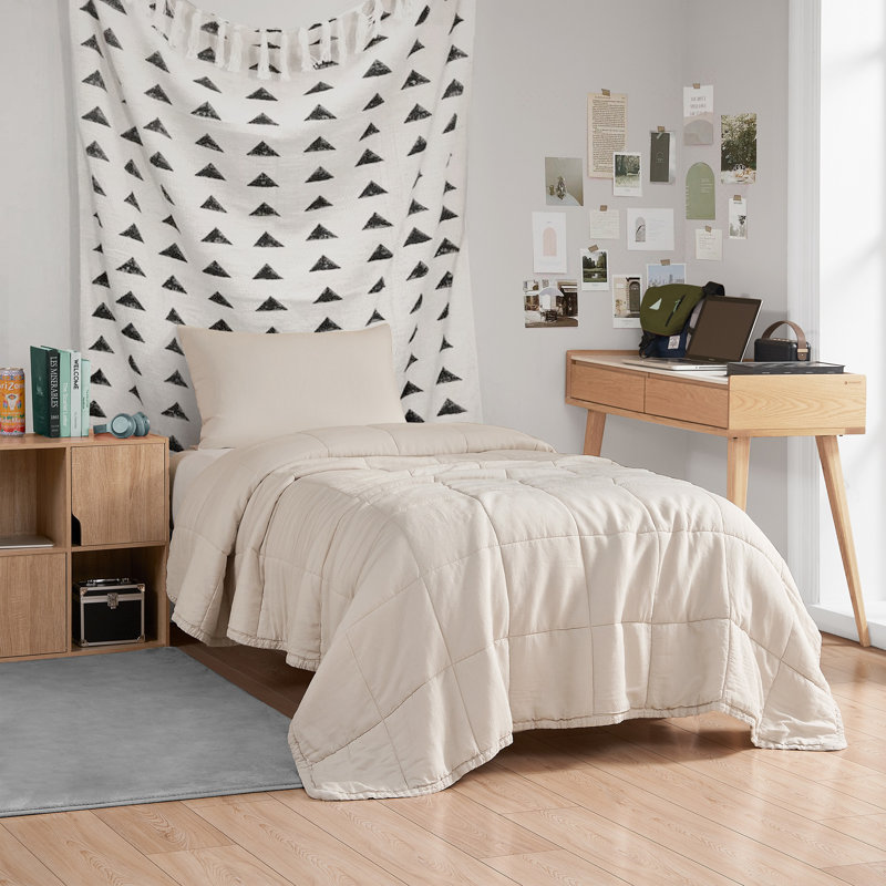Édredon surdimensionné en lin et viscose Belge, Édredon très grand, Beige