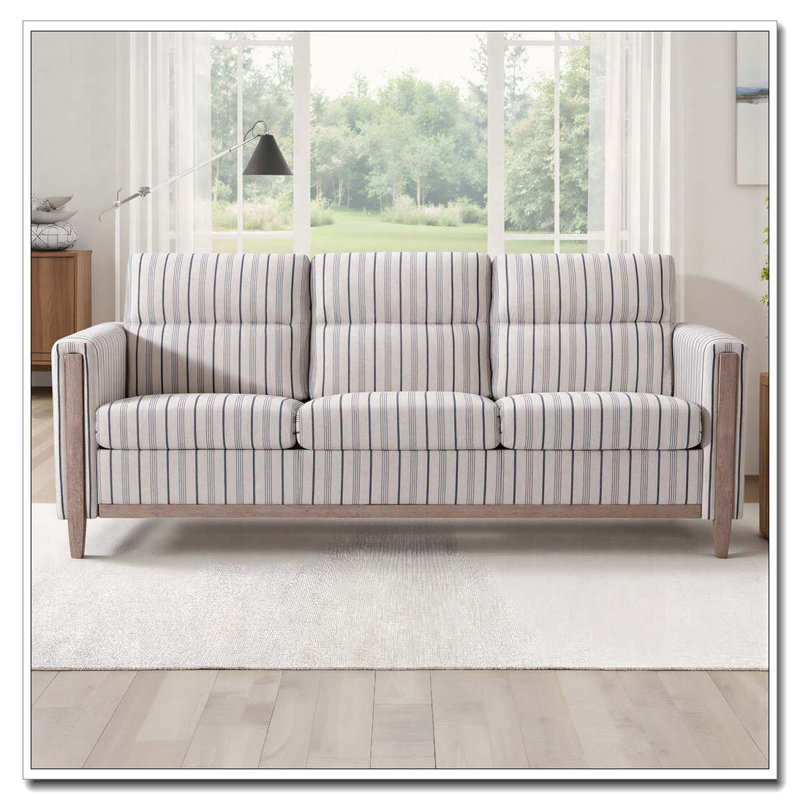Comfortable Solid Wood Three-Seater Sofa
