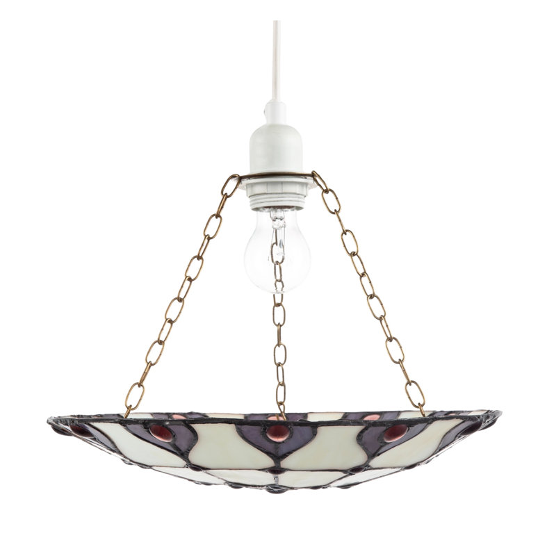 6cm H Glass Bowl Pendant Shade ( No Direct Attachment Method ) in Purple