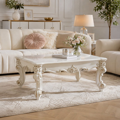 Vendome II Antique Pearl Finish Coffee Table