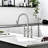 3 Hole Bridge Kitchen Faucet With Pull-Down, Brushed Nickel, 2 Handles, Stylish Design Nickel Pull Out , Holes Build