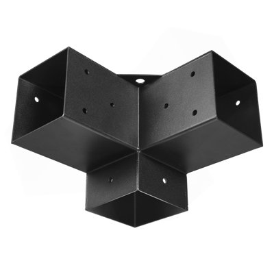 Pergola Bracket Kit, 4X4 Inch (Inner Size 3.5X3.5), 4 Pcs 3-Way Heavy Duty Corner Bracket Woodworks DIY Post Base Kit, Easy Installation Wooden Beams For Gazebos, Patio Pergolas, Log Cabin