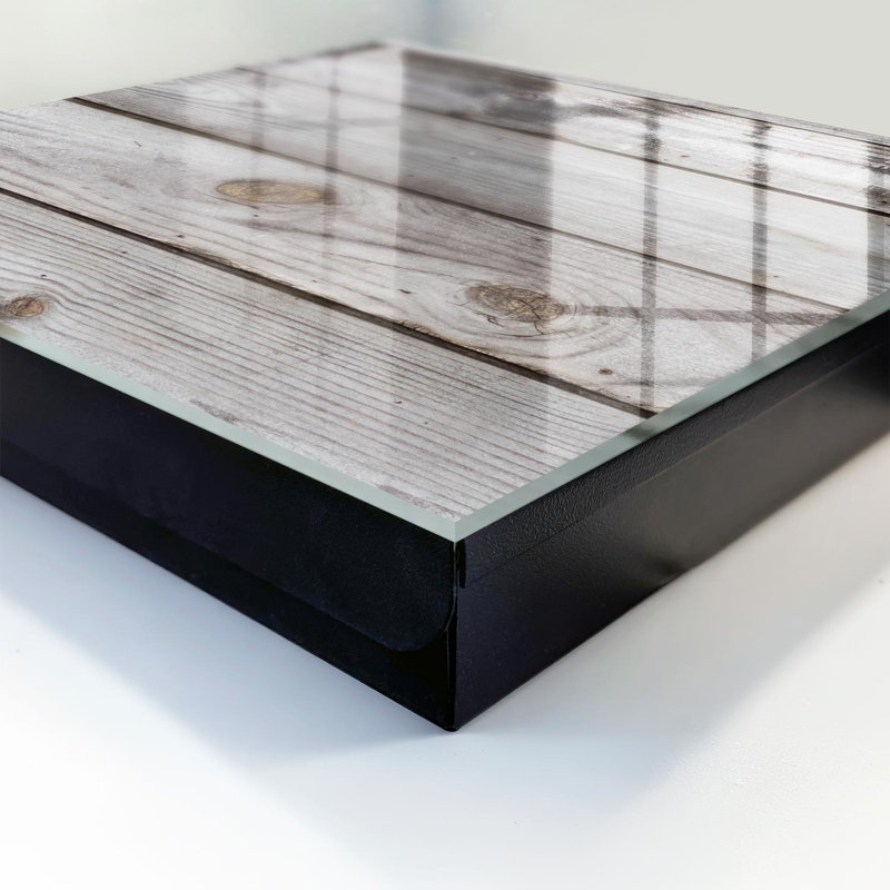 Key box for wall, Opens to the right, 30x30x5, Black, Natural wood plank texture with cozy space, 