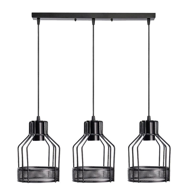 Elitia 3 - Light Black Kitchen Island Pendant, Black, Yes