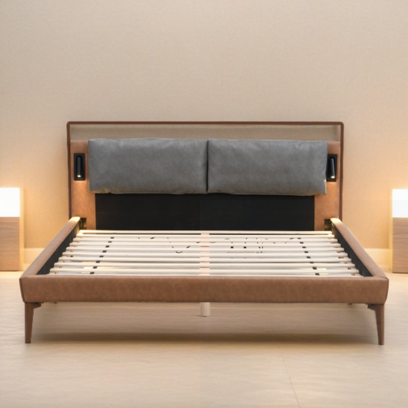 Lit avec 2 lumières de nuit, Grand lit