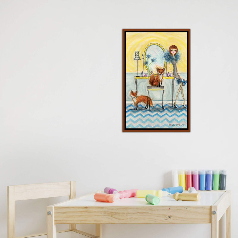 Art fiona et fox, H 26 po x l 18 po x P 1,5 po, Toile avec cadre en bois classique