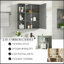 Armoire de rangement de salle de bain avec miroir, armoire à pharmacie avec tablette en bois réglable et portes, armoires de rangement montées avec 6 tablettes ouvertes, gris-777844001