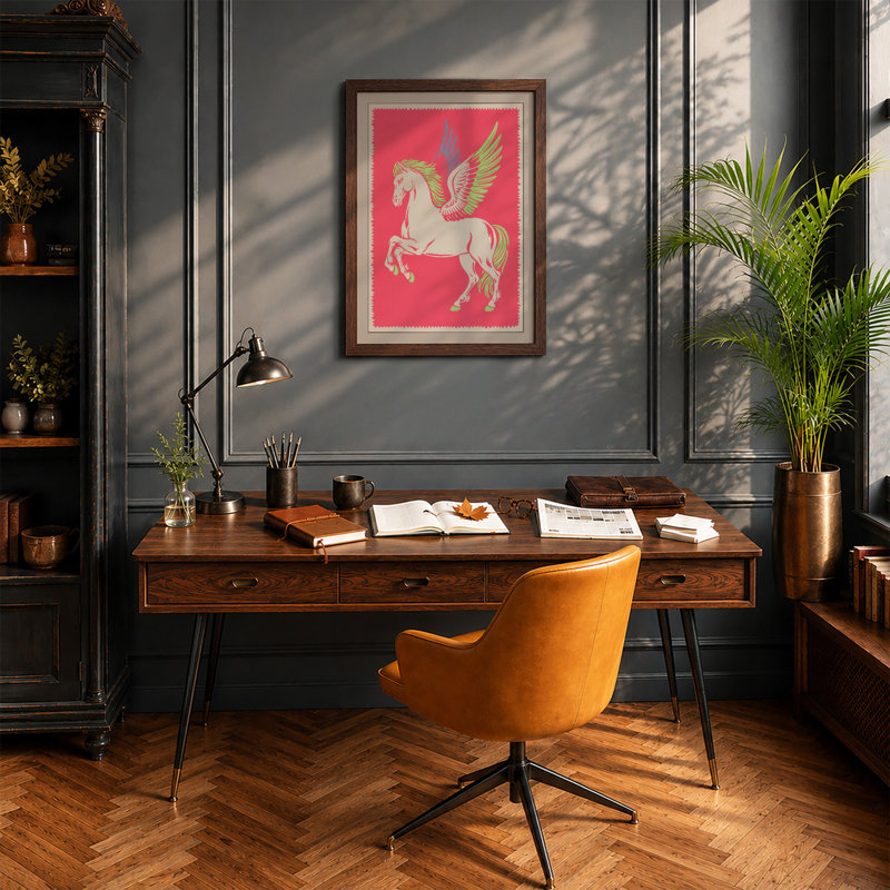 Pegasus Rising Maximalist - Framed Print, A3 - 42.0 x 29.7 cm, Unframed
