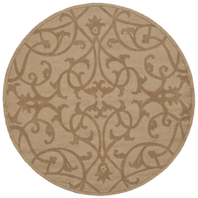 Montreal Modern Hand-Hooked Wool Brown Area Rug, Round 5'