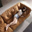 Canapé modulaire 94,49 po en polyester brun-129441889