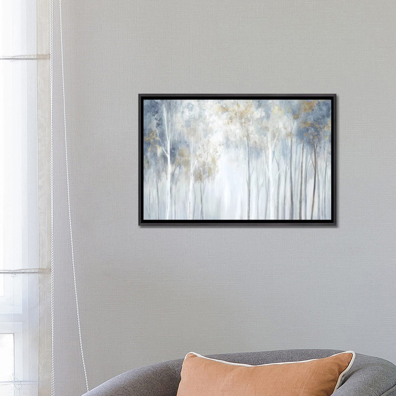 «Forest Magic» par Eva Watts - reproduction d'art, H 18 po x l 26 po x P 1,5 po, Toile avec cadre noir patiné, Pas de tapis