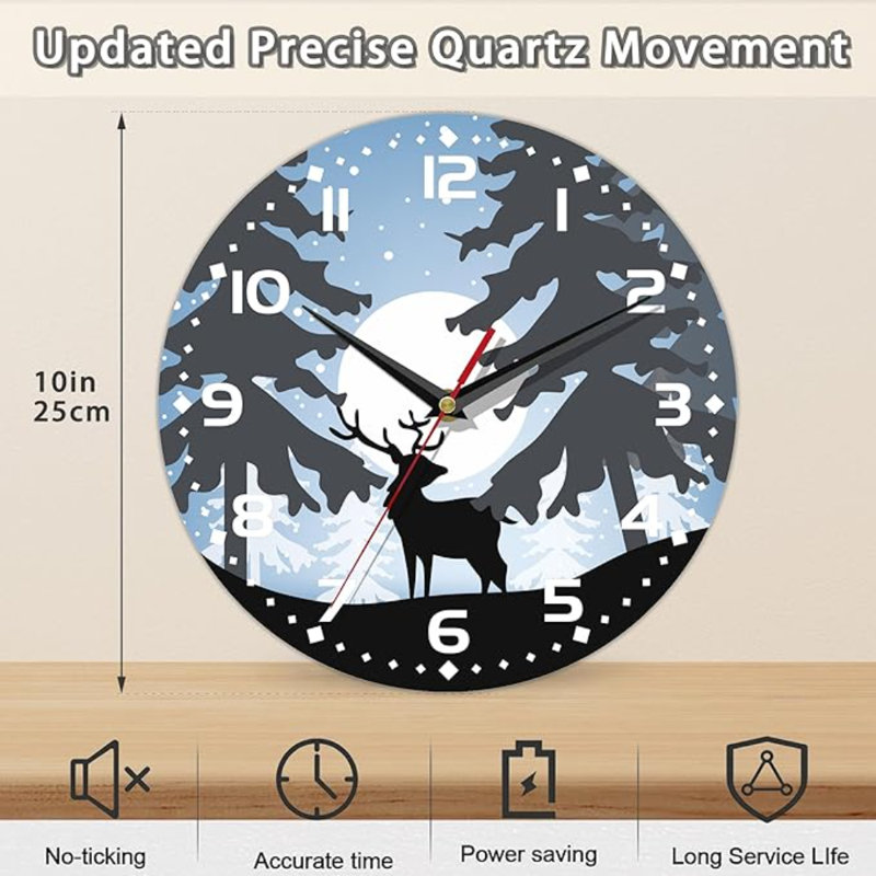Horloge murale Moonlight Elk Deer