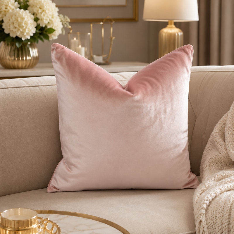 Housse de coussin Eclat Soleil 22 x 22, Rose