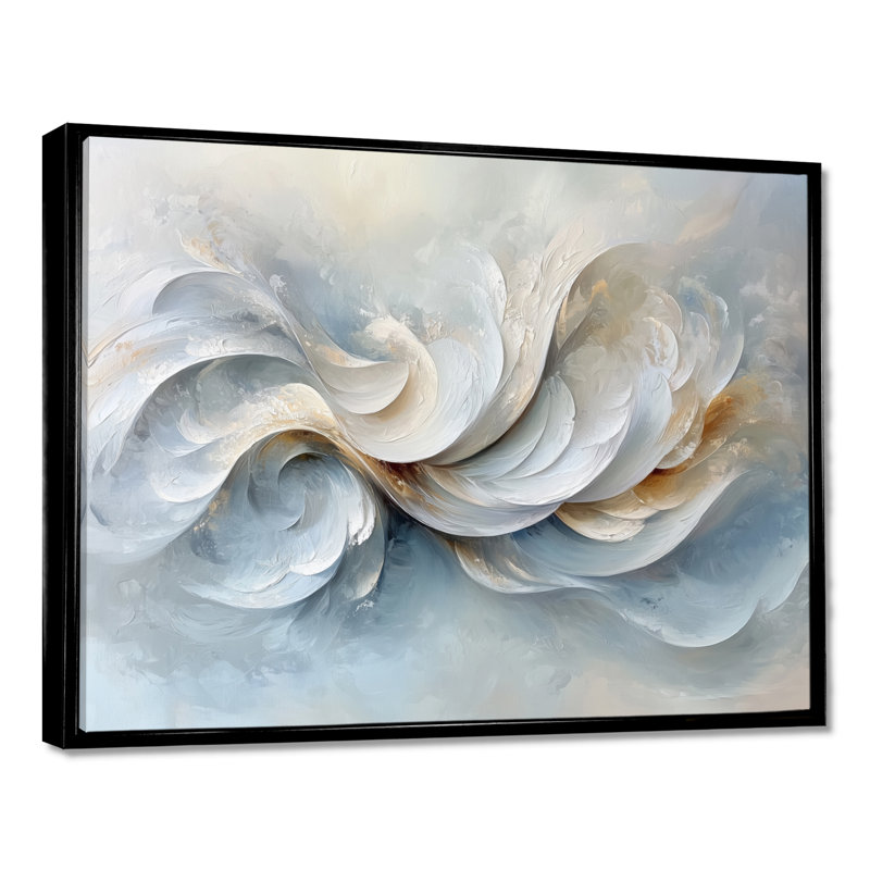 Zeringue - Abstract Wall Art, Noir, noir, noir, noir, H 12 po x l 20 po, Impression encadrée flottante