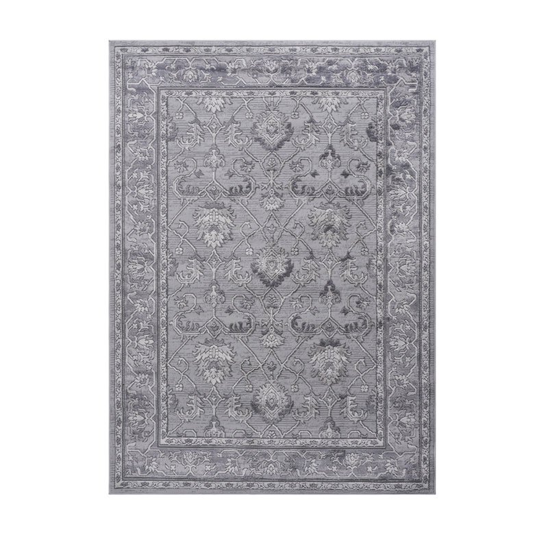 5X7 Grey / Oriental Area Rug