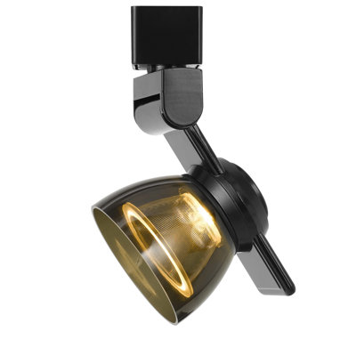 Projecteur à DEL noir de 12 W à intensité variable Cal Lighting sur rail avec verre transparent