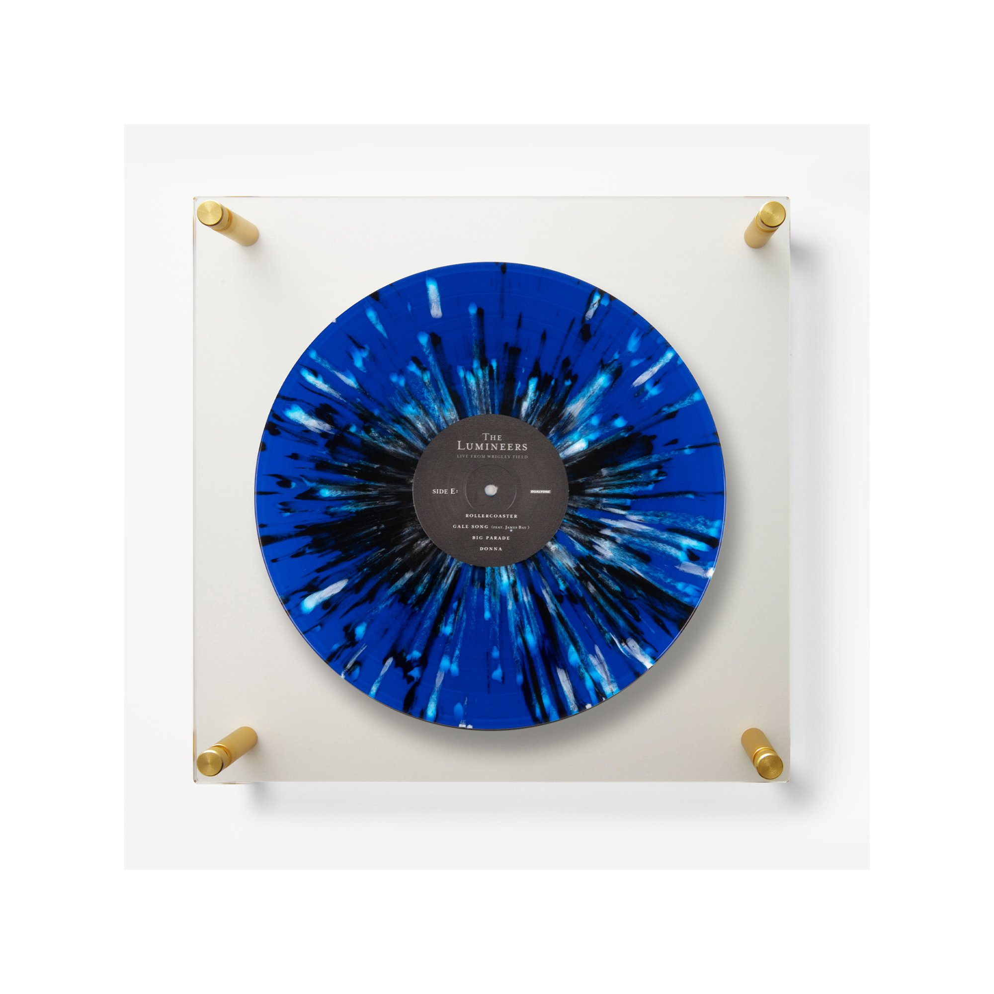 Record Album Frame With 12X12" Circle Acrylic Mat (For Sleeve Or Vinyl) With Silver Hardware, Gold