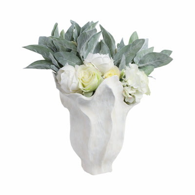 Sagebrook Home 16" Zaldana Large Porcelain Vase, Ivory