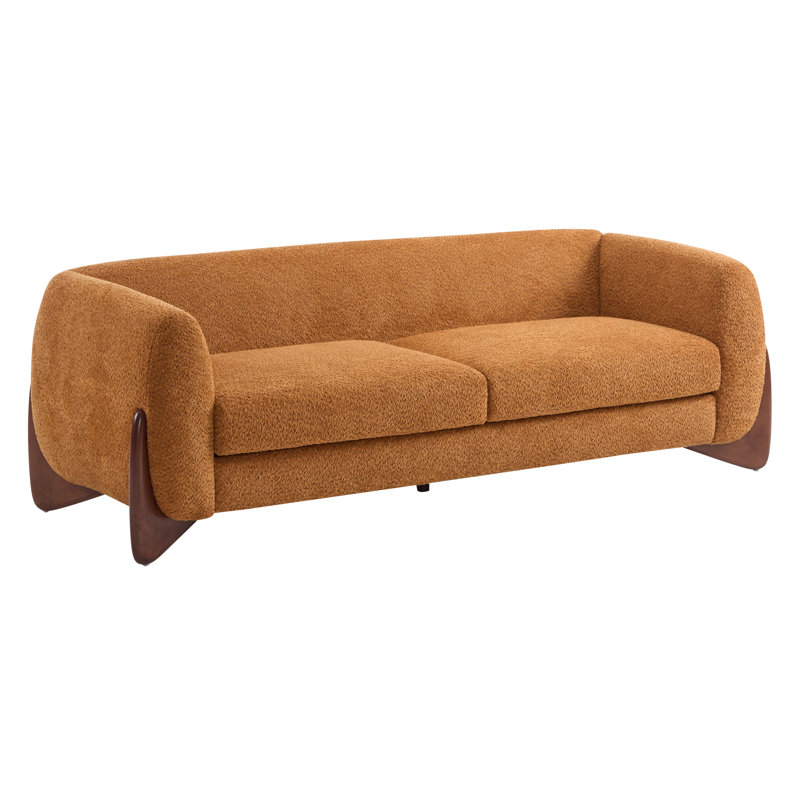 Canapé Rhudine Boucle, H 27 po x l 82,75 po x P 32 po, 3, Caramel