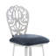 Tabouret de bar contemporain de 30 po de hauteur en acier inoxydable brossé et similicuir gris