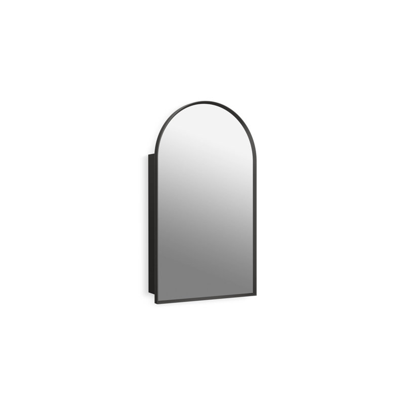 Verdera 20" X 34" Arched Framed Medicine Cabinet Left-Hinged, Black