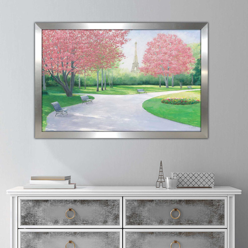 " Parisian Spring V2 ", Silver Framed, 21.5" H x 27.5" W x 0.75" D