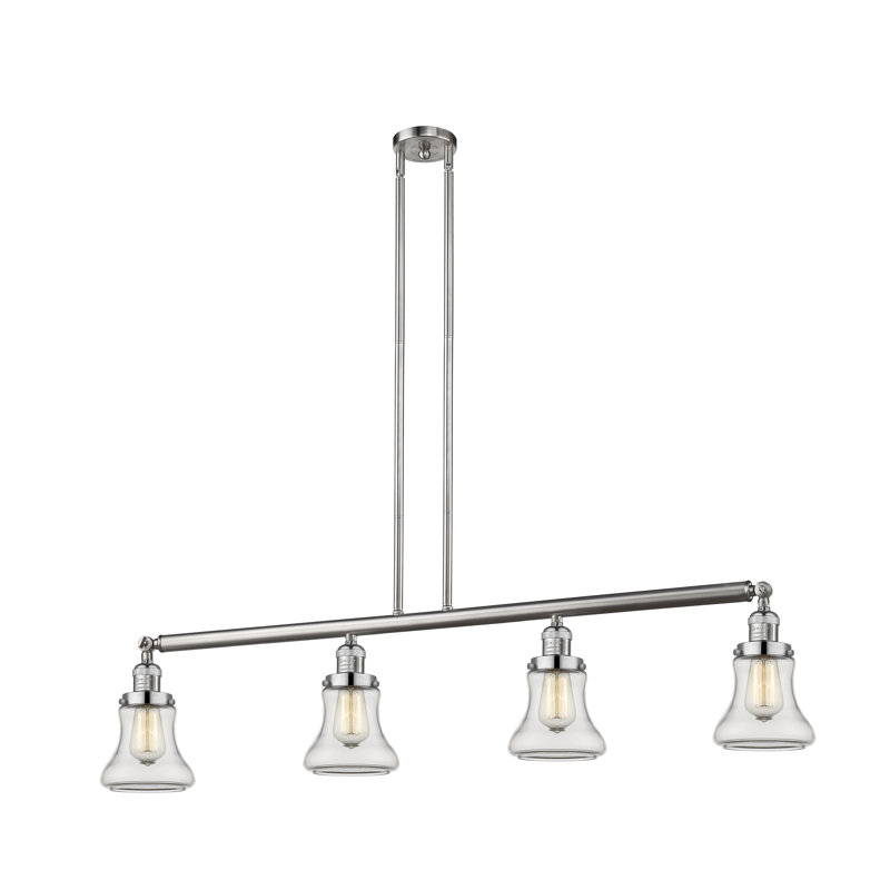 Edda 4 - Light Kitchen Island Pendant, No Bulb Included, Polished Nickel, Clear