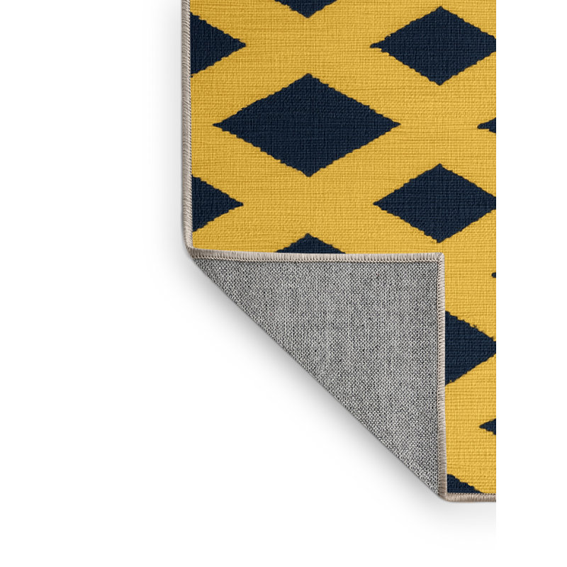 Tapis brun treillis lavable à la machine, Rectangulaire 3 pi x 5 pi