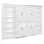 Lit escamotable double avec armoires de rangement coulissantes doubles et tablettes latérales à 6 niveaux - Blanc compact-727759991