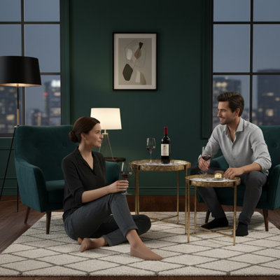 Glass Top Side Table Set