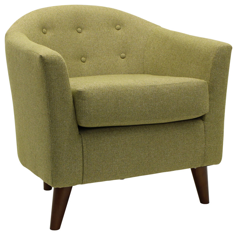 Navin Upholstered Barrel Chair, Terrace Citron Polyester Blend